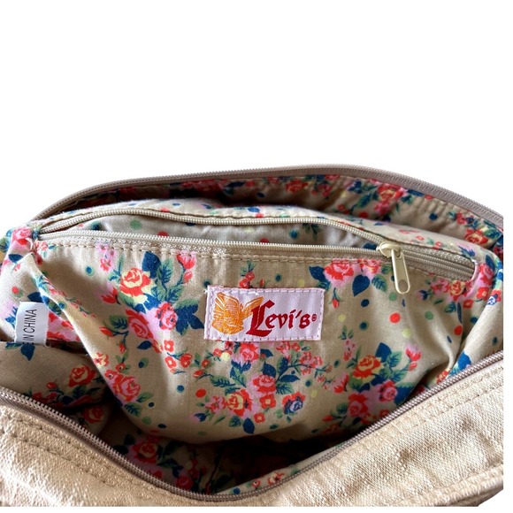 Levi's Tan Denim Shoulder Bag, Purse, Tote, Festival, Boho, Cottagecore, Hippie - Picture 11 of 12